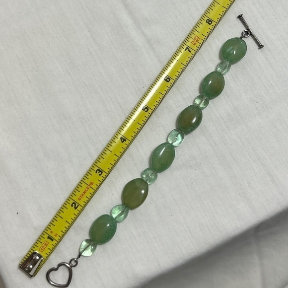 Natural Gemstone Bracelet Silver Hardware Green - Picture 7 of 9